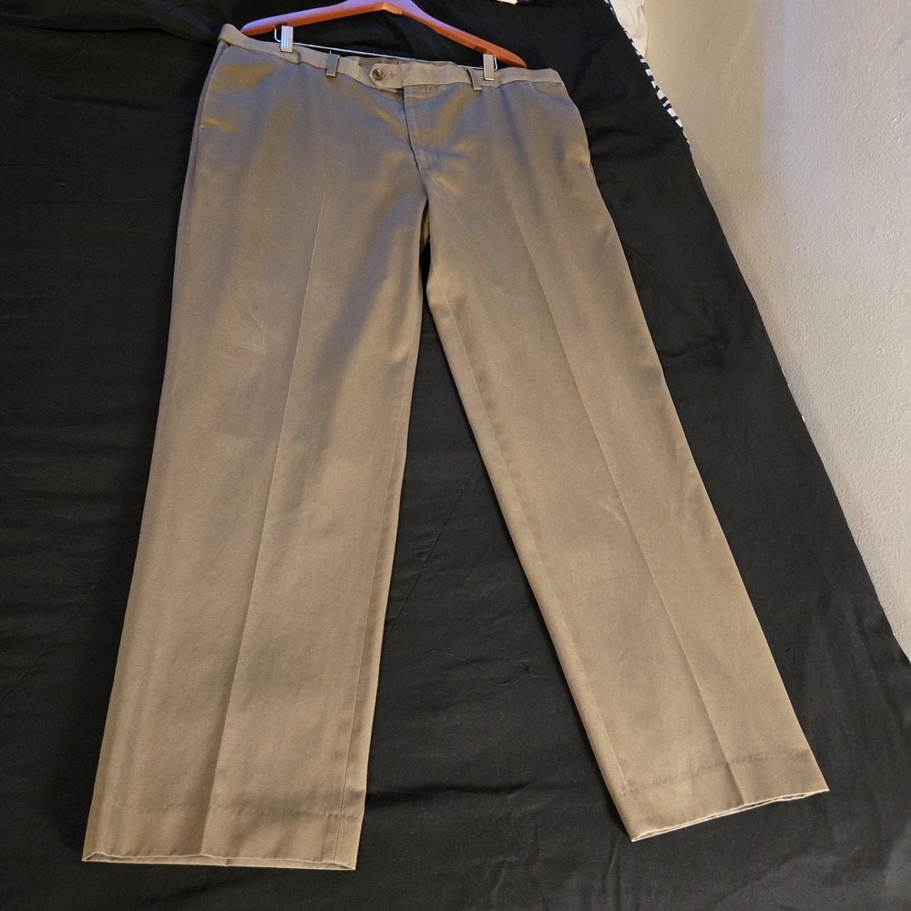Perry Ellis Portfolio Dress Pants Mens 40x32 Beige Flat Front Straight Chino